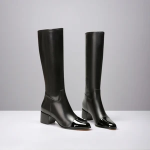 2026 Women's High Heel Knee-High, Made of Leather, Stylish and Loose Design, Women's High-calf Boots, Knee-length Size 35-45