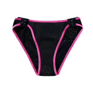 Women's Sexy 3-Layer Wave Bottom Panties with Side Buckles Non-Take-Off Lengthened Leakproof Menstruation Underwear