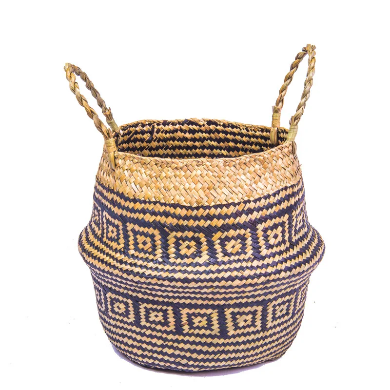 Natural Seagrass Basket Belly,Water Hyacinth Basket,Plant Pot Woven