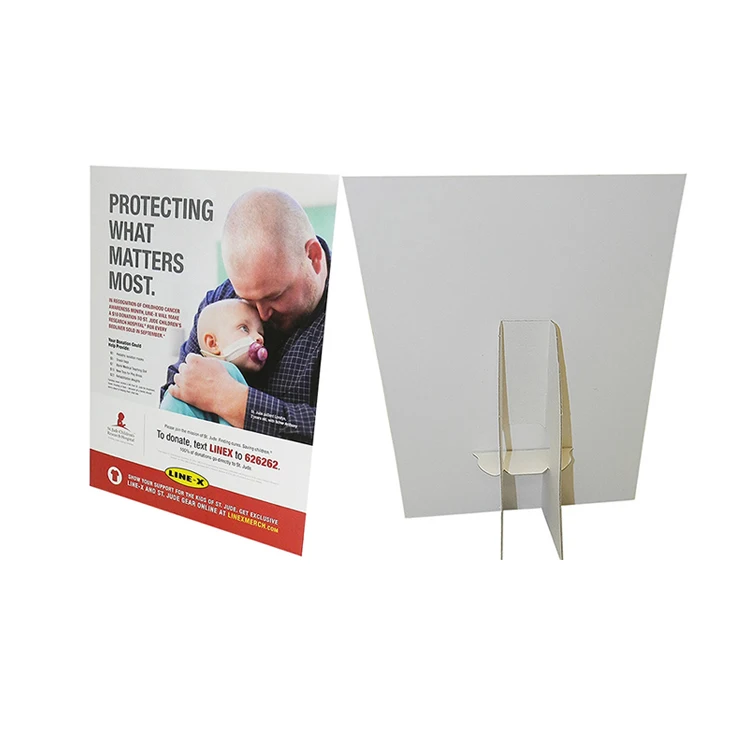 Custom Foam Core Counter Card Strut Cards Tabletop Easel Signs with Holder