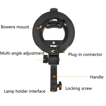 S Bracket for Speedlite for Studio Light S-Type Bracket Bowens Mount Flash Holder for Godox detail image