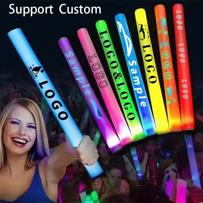 Nicro Custom Printing LOGO Led Party Novelties Supplies LED Light up Foam Stick Concert Cheer up Props Led Stick Glow Stick