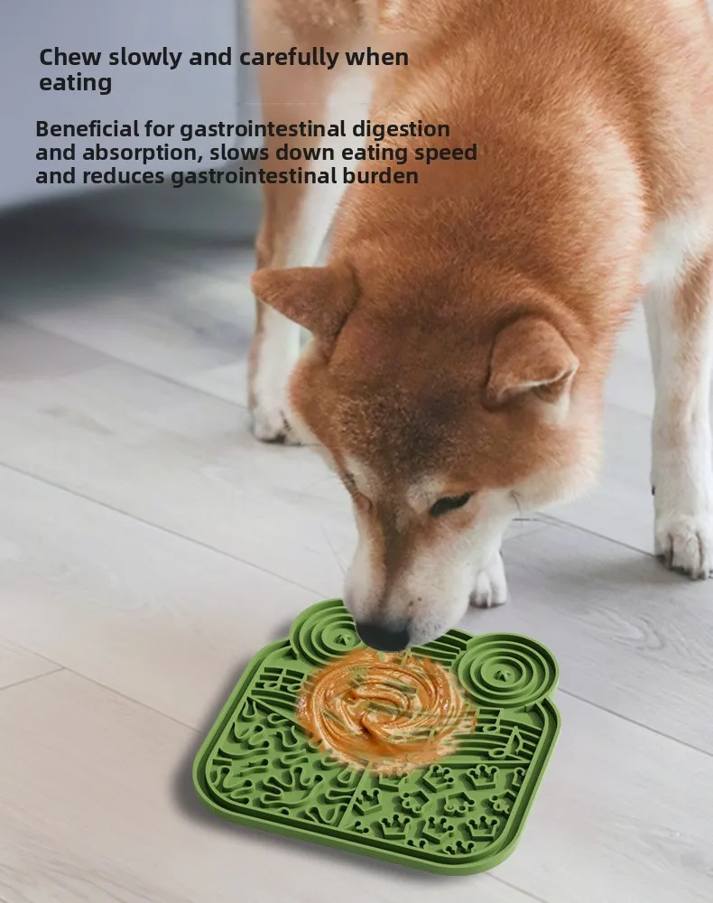 Silicone Pet Pad with Suction Cup Slow Food Training Plate for Anti-Choking & Overflow Prevention Dog & Cat Feeding Bowl supplier