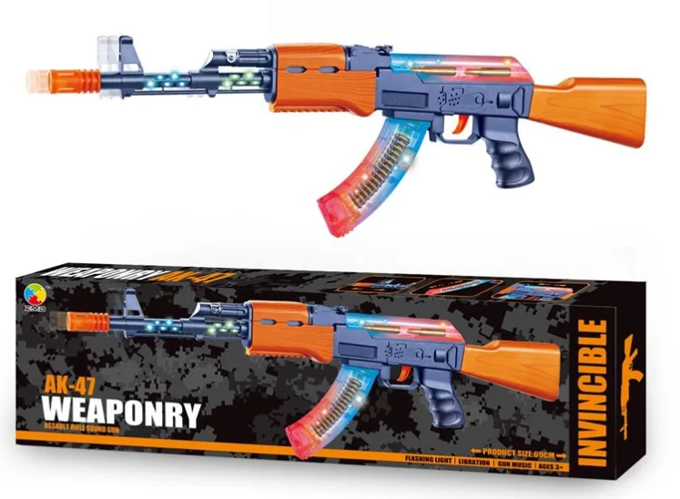 Высококачественный Безопасный детский Электрический воздушный мягкий пистолет Ak47, игрушечный набор, оптовая продажа, игра для стрельбы с холодным светом и музыкой для мальчиков