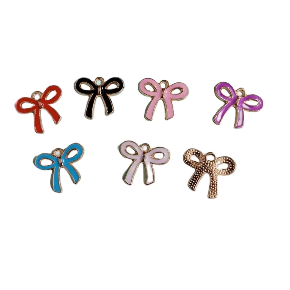 100pcs/lot Enamel Bowknot Charms Perfect for Jewelry Making