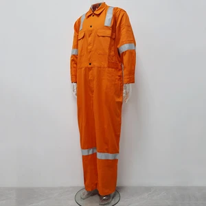 In Stock Jumpsuit 100% Cotton Flame Retardant Work Overalls Uniform Workwear Hi Vis Working Coverall Reflective Safety Clothing