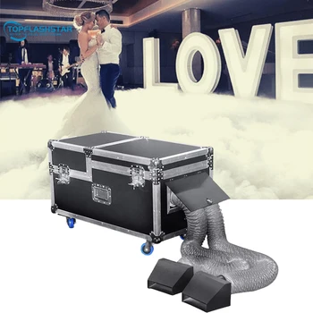 Manufacturer Flightcase Double Hole 3000W Low Fog Machine Water Base Wedding Party  Lying Fog Smoke Machine