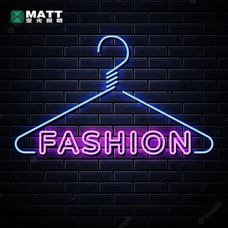 Matt Custom Hanger with Letters Neon Sign for Clothing Shop
