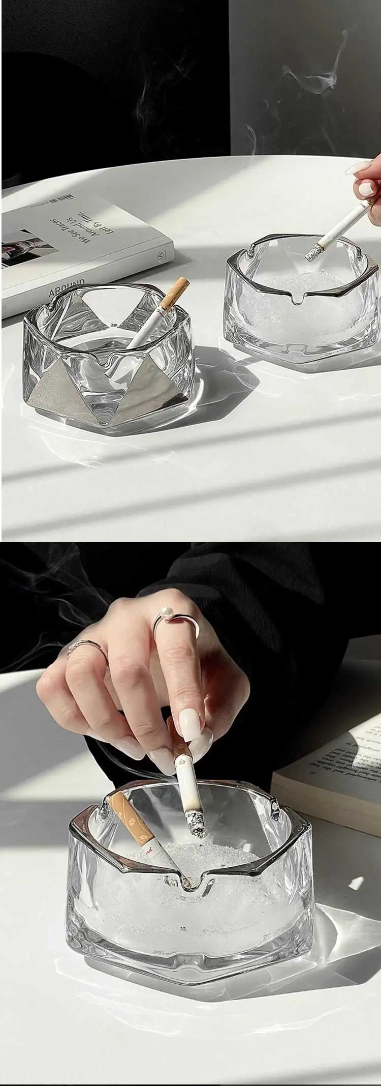 Octagonal Custom Ashtrays Business Gift Cigar Portable Ashtray For Home