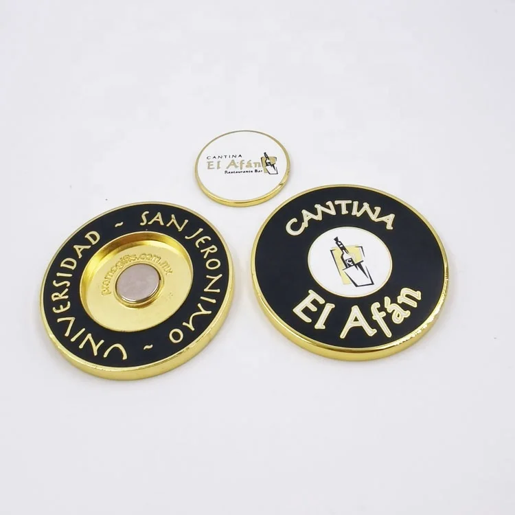 Wholesale Custom Metal Magnetic Golf Club Poker Chips Ball Markers Hammered Edge Ball Marker Customized factory