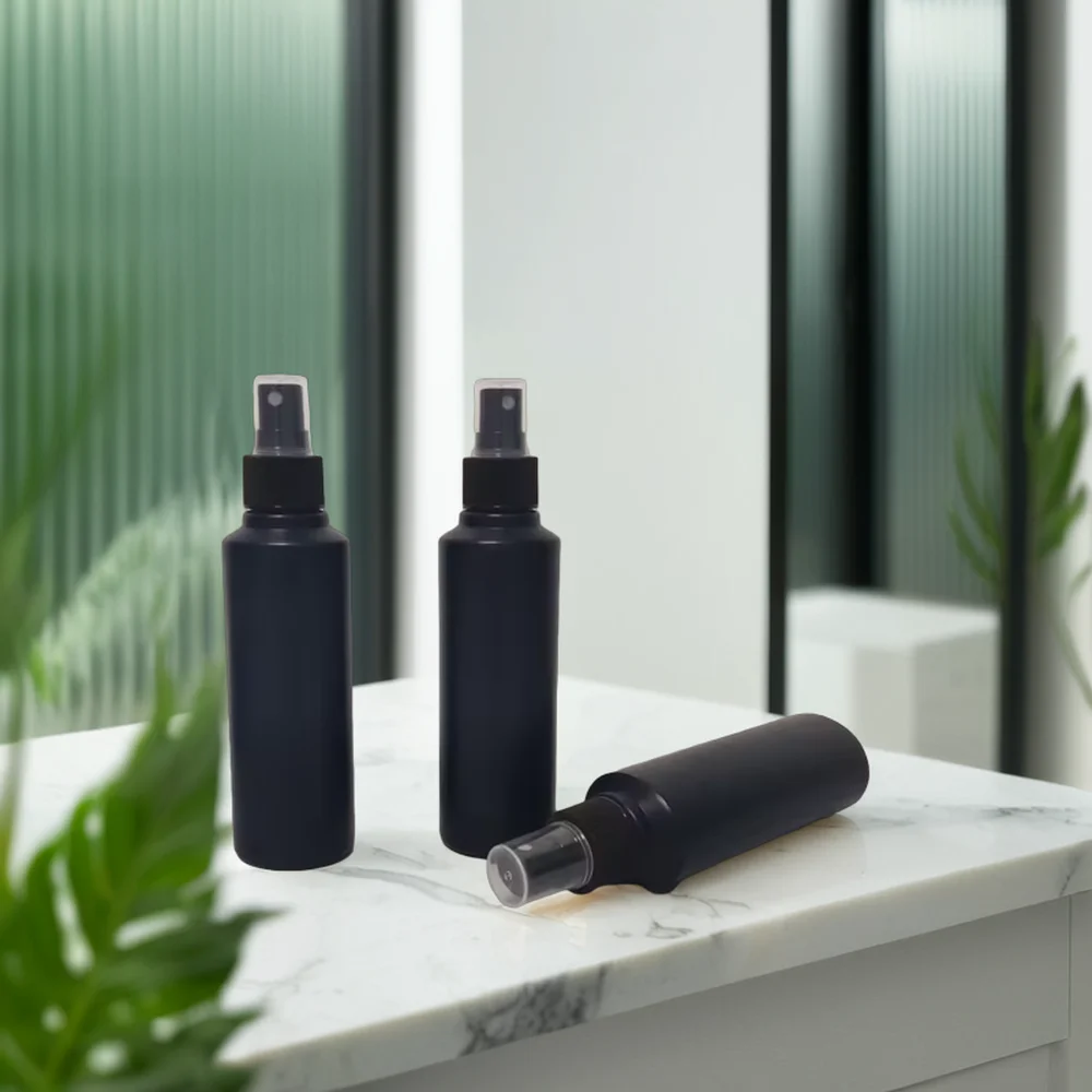 Factory Direct Empty 150ml HDPE Black Spray Plastic Bottle With Mist Sprayer