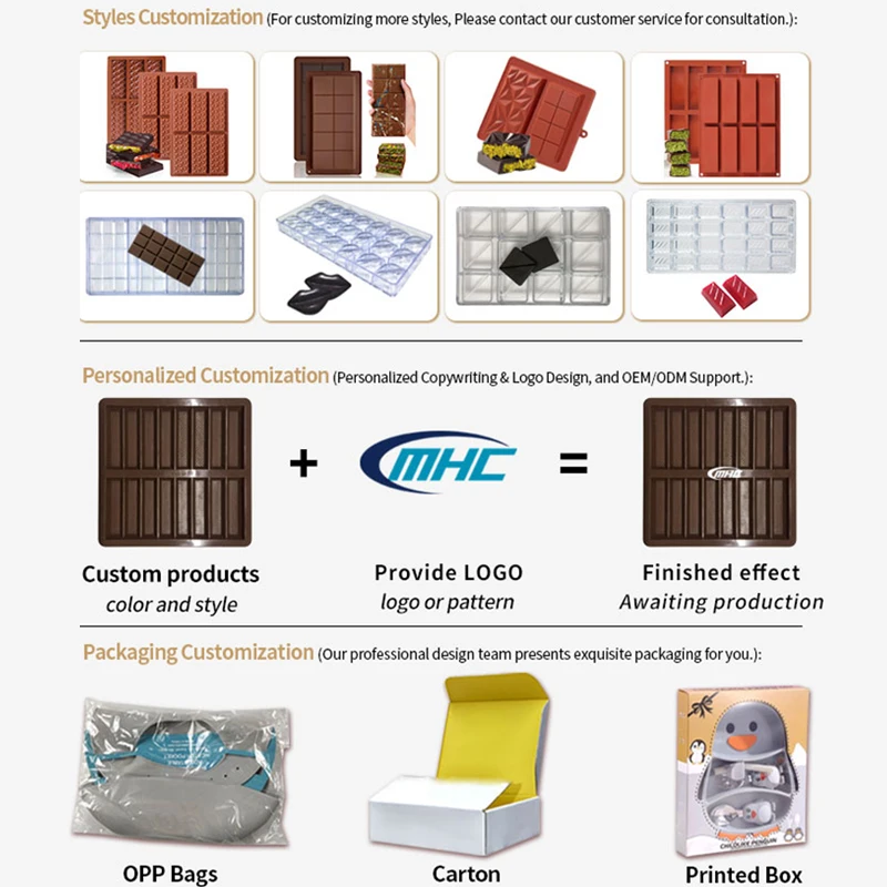 MHC Deep 3D Small Silicone Molds for Chocolate Soap High Quality Disposable PC Cake Tools Love Design Packed in Bag or Box