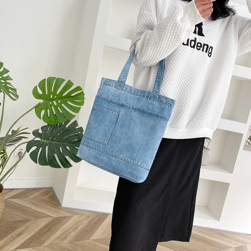 Wholesale Ladies Casual Shoulder Bag Denim Jeans Bags Women Denim Tote Bags