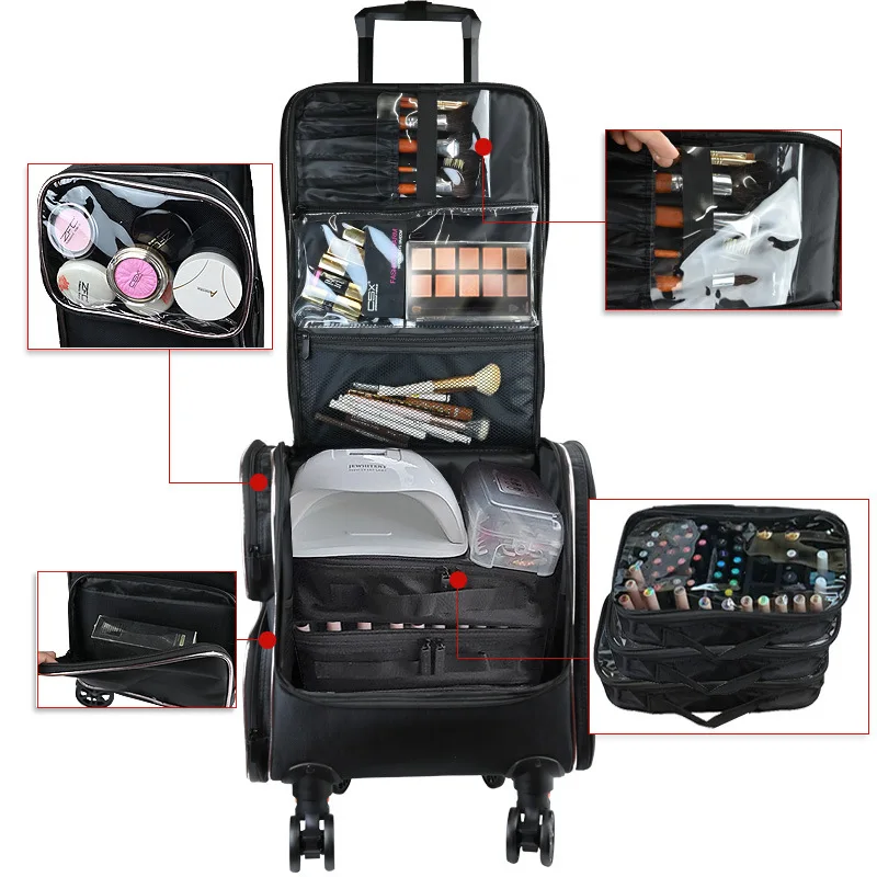 Suitcase Trolly Makeup Case Wholesale 20 Inch Professional