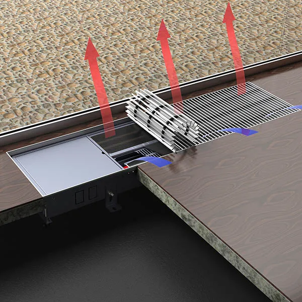 Large Building Floor Convector Central Heater Radiator with Fan