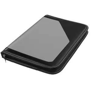 PU Leather 24-File Sleeve Multipurpose A4 Ring Binder Document Folder with Zipper Professional File Storage