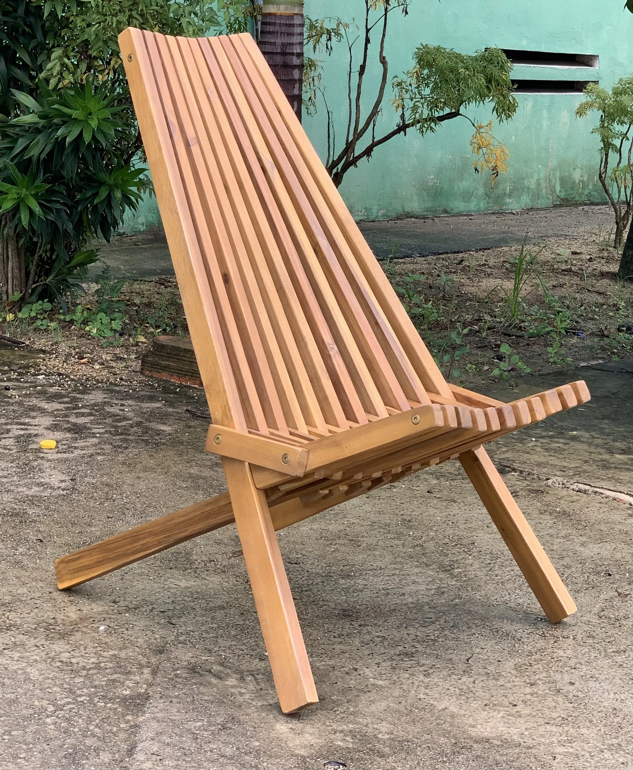 Высококачественный вьетнамский деревянный уличный рыболовный стул из акации/деревянный пляжный для