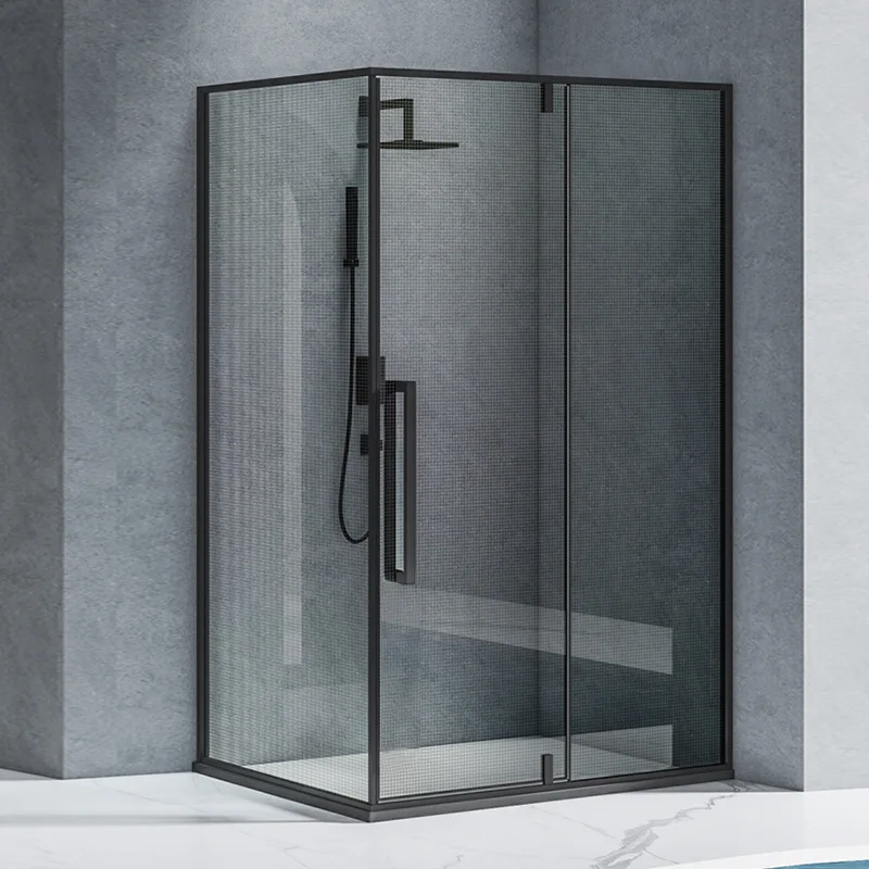 Bathroom Rectangular Single Moving Door 2 Pieces Fixed Shower Panels with Shelf Shower Doors Complete