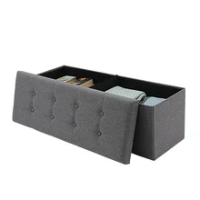 HStex Folding Furniture Step Bed End Step Stool Fabric Room Bench Storage Ottoman