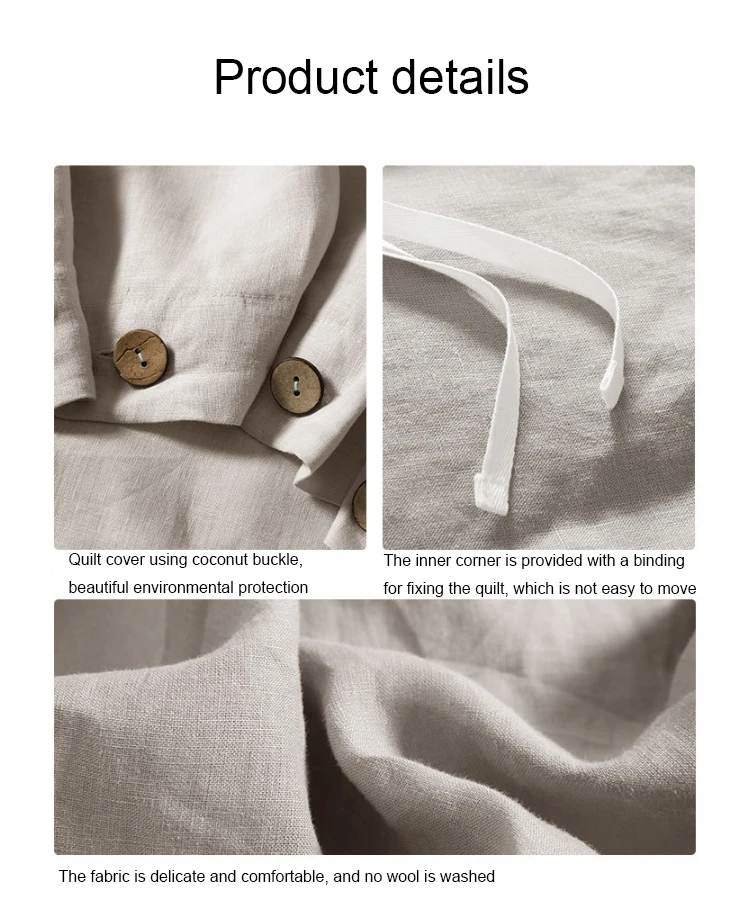 Linen bedding  sheets set stone wash style set of 4 deep pockets to fit linen bedding factory