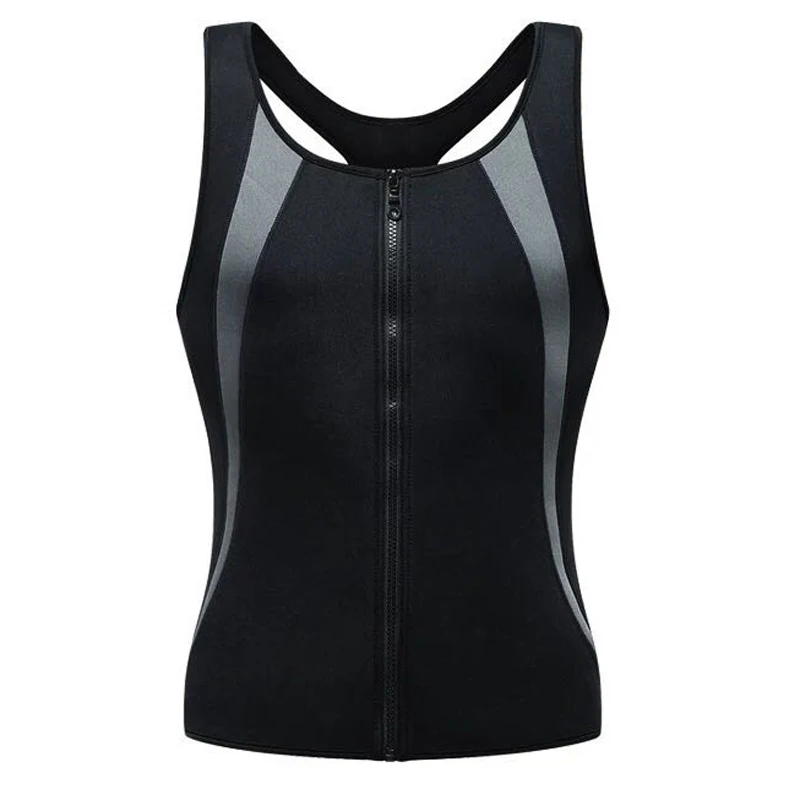 Men Sweat Sauna Vest - Waist Trainer Suit with Zipper for Body Slimming
