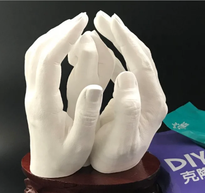 Kit Calco Mani Coppia Kit Per Fusioni In Gesso Familiare - Include Alginato E 4 Kg Di Intonaco Alta Qualità Calco Gesso Effetto Pietra - Foto 9