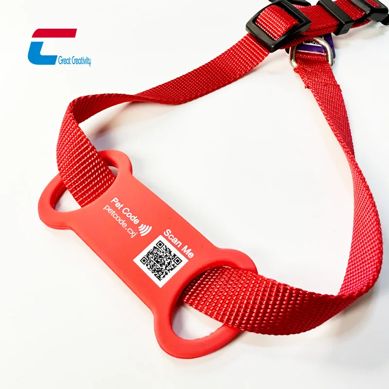 Customized Logo Programmable Qr Code Collar Tags Nfc Pet Tag For Dog
