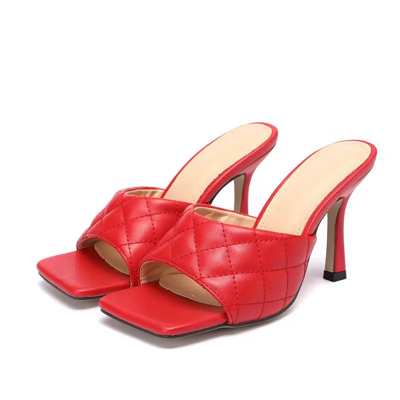 Womens Shoes Heels Mule shoes Bottega Veneta Padded Mule in Red 