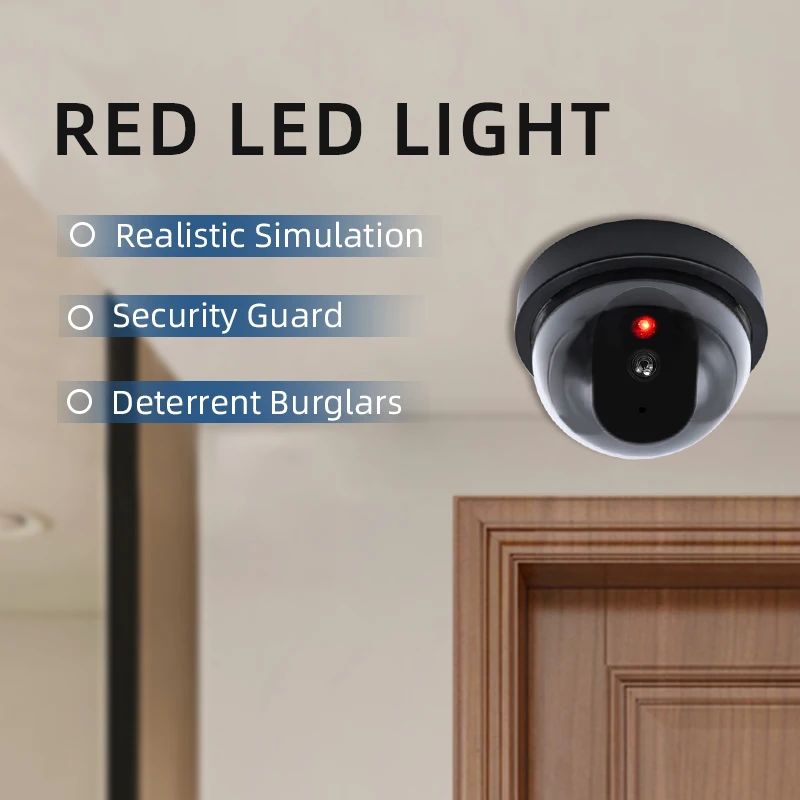 Customizable Dome Dummy CCTV Security Camera Indoor IR Infrared LED Blink Flashing Light Waterproof Simulation with CCD Sensor
