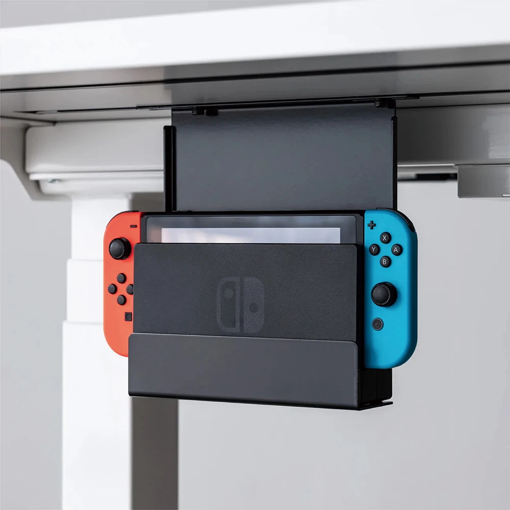 SAMDI Under Desk Storage Holder for  Switch Console Stand Display Shelves for Switch OLED Clip Bracket Shelf