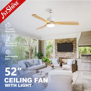 1stshine LED Ceiling Fan Homestead Dimmable Color Lighting Wooden Blades LED Ceiling Fans Remote Control