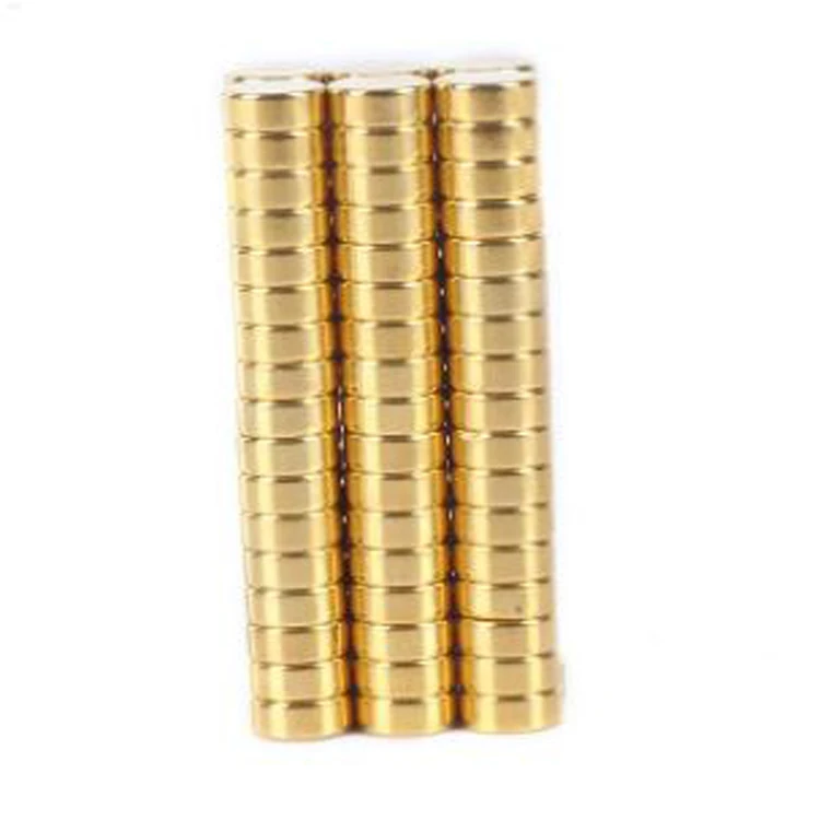 Gold-plated permanent neodymium magnet