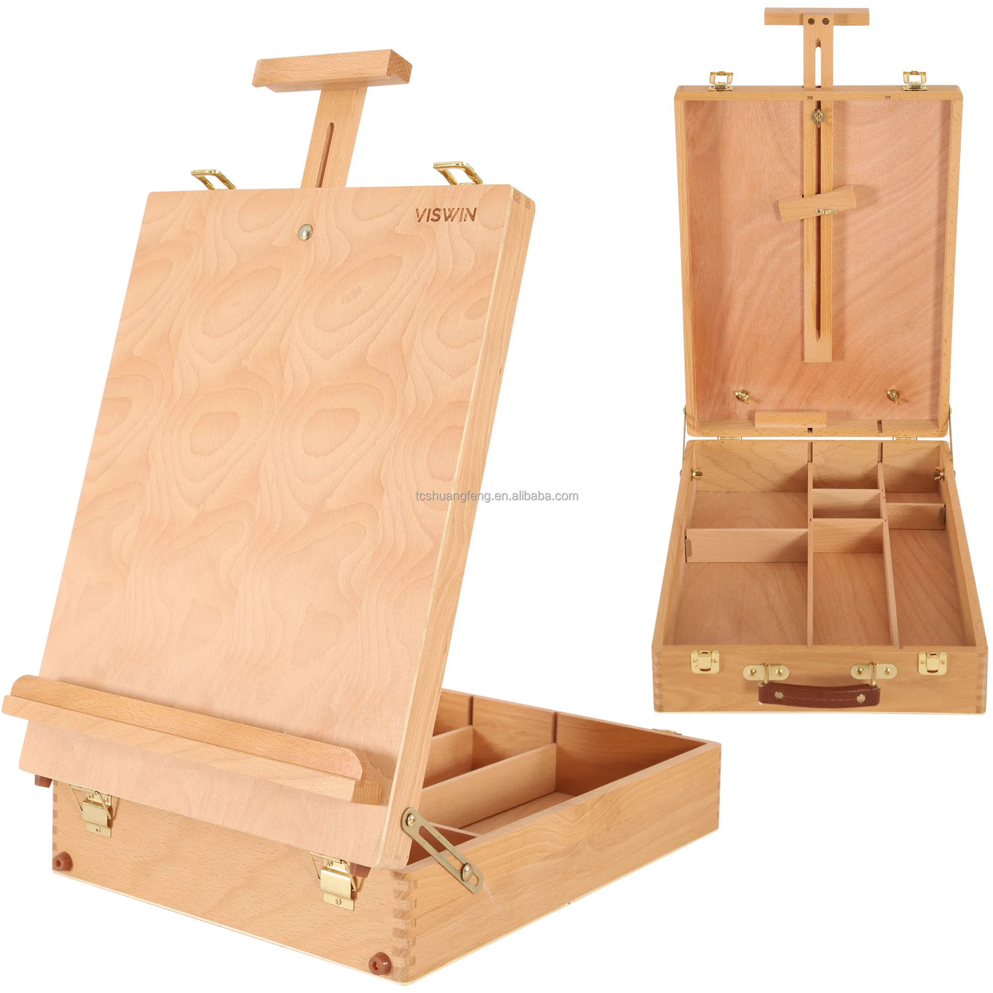 Wooden Tabletop Easel With Storage Sketchbox Adjustable Portable