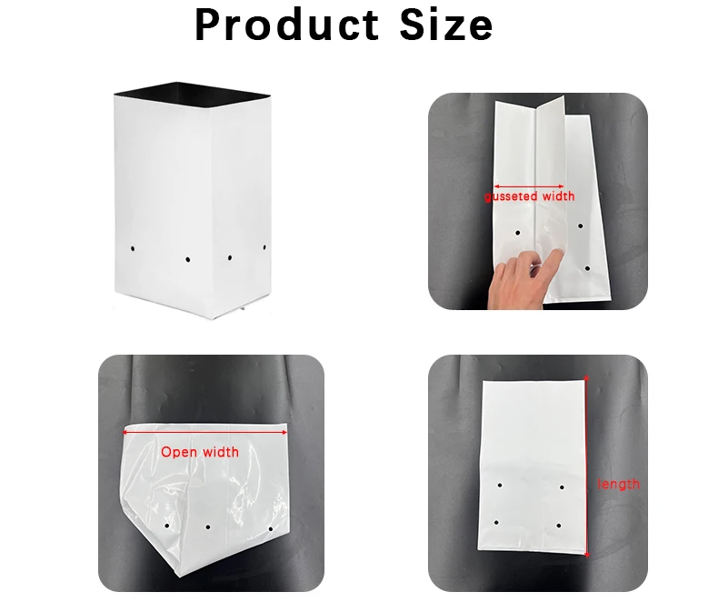 Jijid Black White Plastic Growing Bag / Polyethylene Coco Peat Plastic