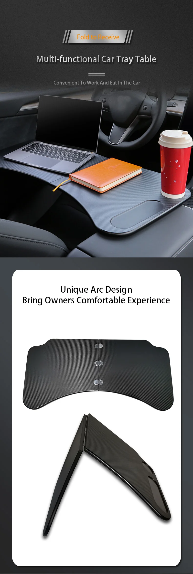 Topfit Foldable Laptop Desk Tray For Tesla Model Y & Model 3 - Work, Eat, Or Relax Comfortably In Your Car - View #6