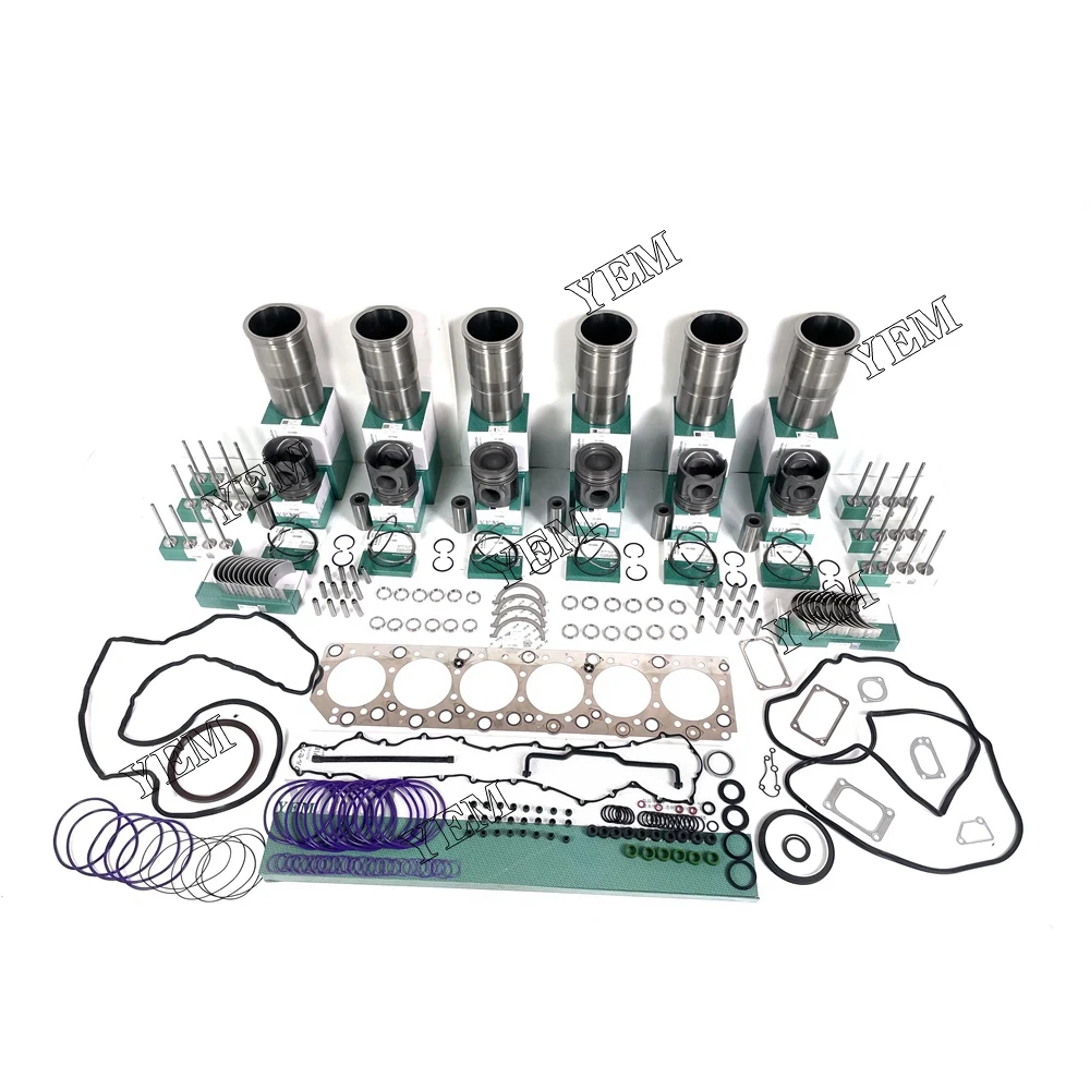 New Machinery Engine Rebuild Kit With Cylinder Gaskets Piston Ring Liner Bearing Valves For Volvo D12D