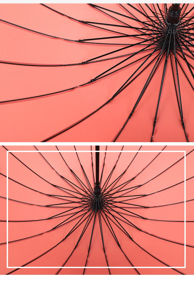 24 Ribs Professional Aluminum Shaft Fiberglass Ribs Auto Open Wear