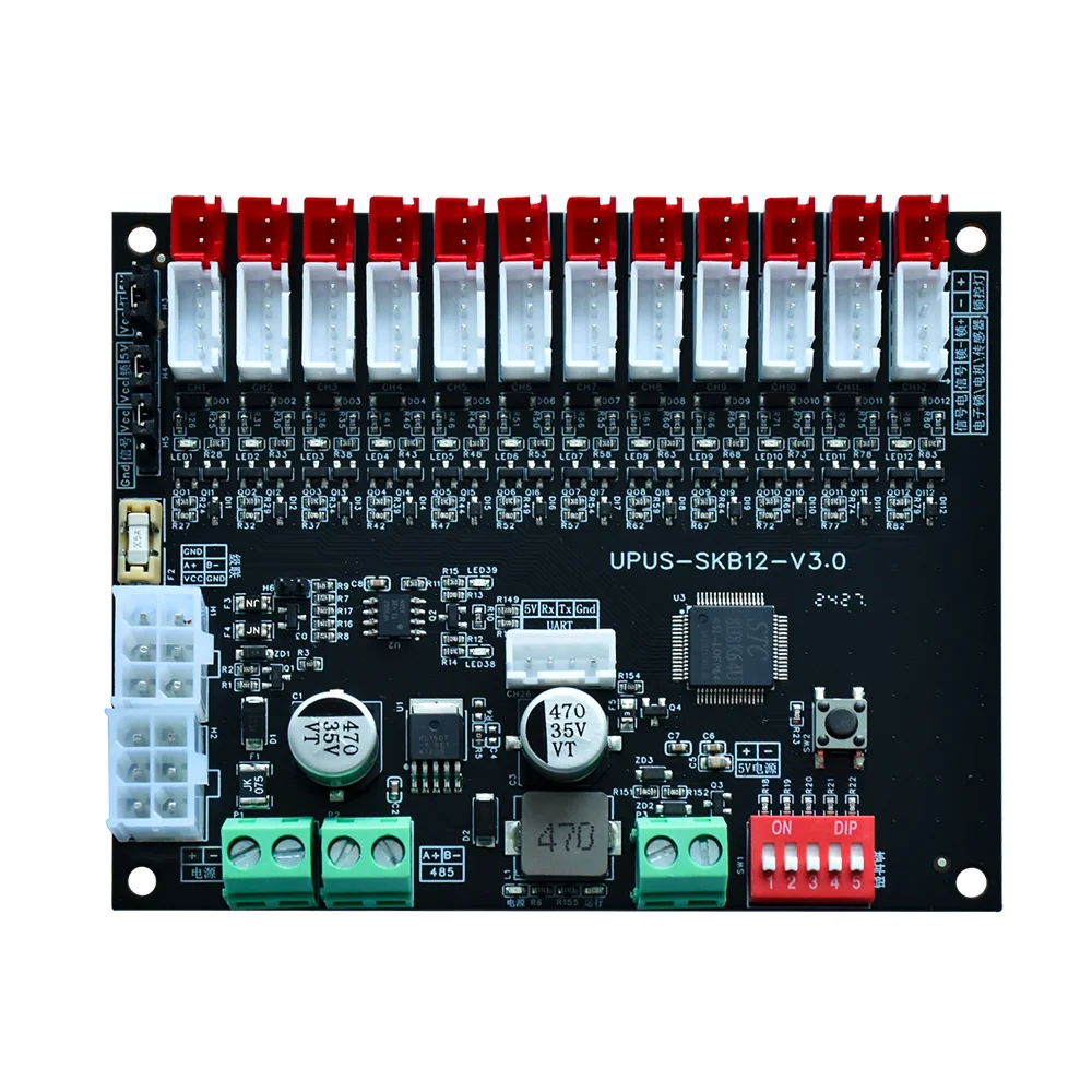 12-канална умна система за управление на ключалки – PCBA платка за умни шкафчета и автоматични търговски апарати