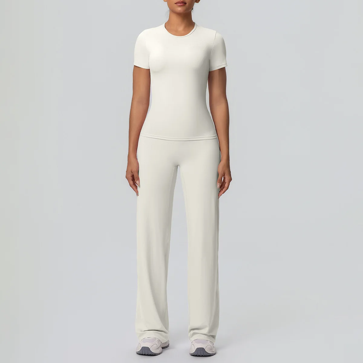 MCDUII Breathable Tight-Fitting for Sports Short-Sleeve High-Waisted Nude-Feel Yoga Wide preview