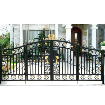 Modern design style aluminum alloy villa gate Driveway Main Entrance Wrought Iron Gate