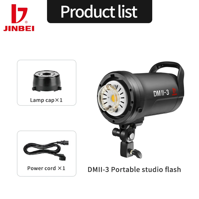 JINBEI DMII 3 300Ws Studio Flash Strobe Light Camera Flash Lights Wireless for Photography Lighting