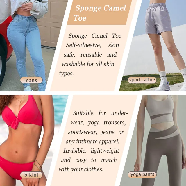 Invisible Adhesive Silicone Camel Toe for Bikini No Camel Toe Hacks Solid Pattern Swimsuit Panties
