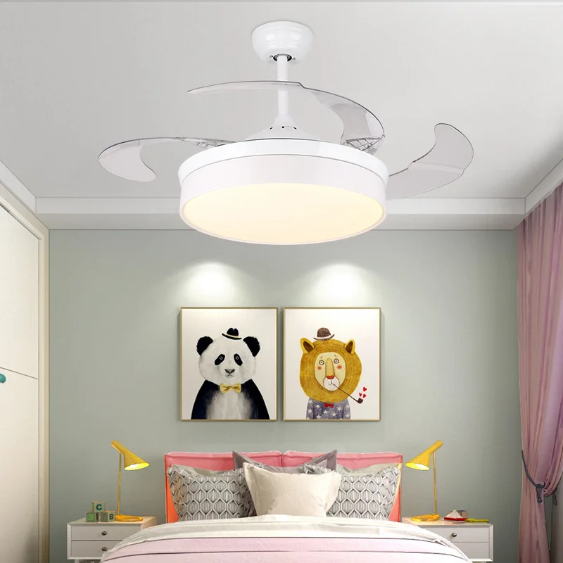 Modern Ceiling Fans with Lights Led Dimmable Ceiling Fan with Remote Face Mount Ceiling Fan Light