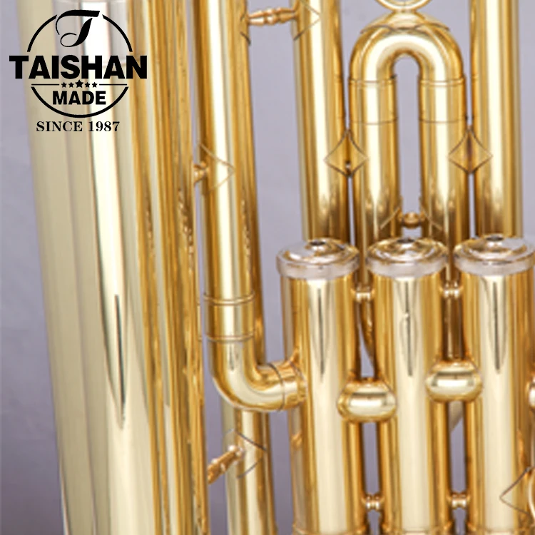 Bb Tone Gold Lacquer Tuba with 2 Mouthpieces