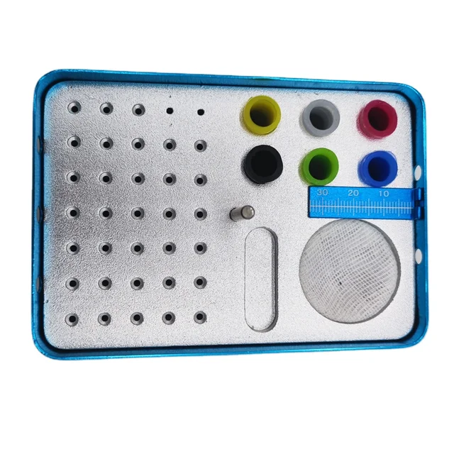 Ruier B005 35-Hole Autoclavable Box Aluminium Disinfection Case for Great Taper Files Burs and Gutta Percha Points
