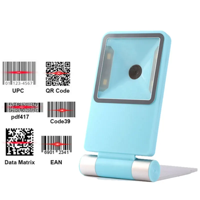 1D 2D Omnidirectional Barcode Scanner QR Code Desktop Bar Code Reader for Supermarket Store Auto Sense Data Matrix Reader