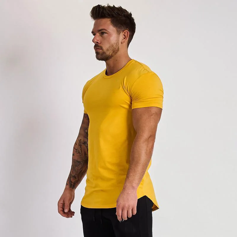 High Quality Workout T Shirts Activewear Fit 95% Cotton Plain sport Men's Cotton Spandex T-Shirt