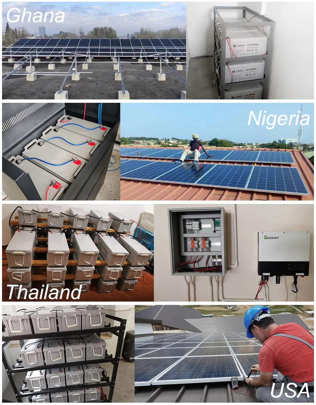 Гелевая солнечная батарея глубокого цикла 12 В 1000 Ач 4*12 в 250