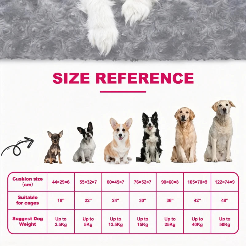 Dog bed size comparison