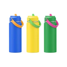 Best Selling big mouth 500ml Keep Hot And Cold BPA Free Vacuum Flask Double Wall Stainless Steel Kids Water Bottle Straw Lid